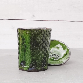 Kubek ceramiczny, zielony, łezka 500ml